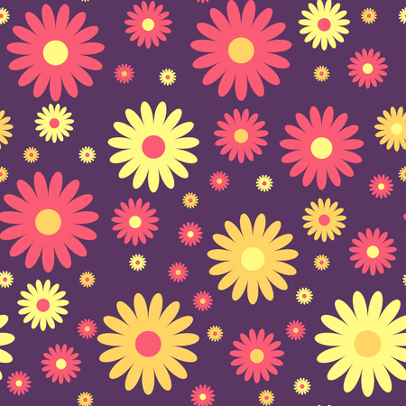 Seamless cute floral pattern. Vector background. Flowers wrapping paper, textile template.のイラスト素材