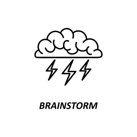 Brain, brainstorming, idea, creativity logo and icon. Vector template for your web design and printのイラスト素材