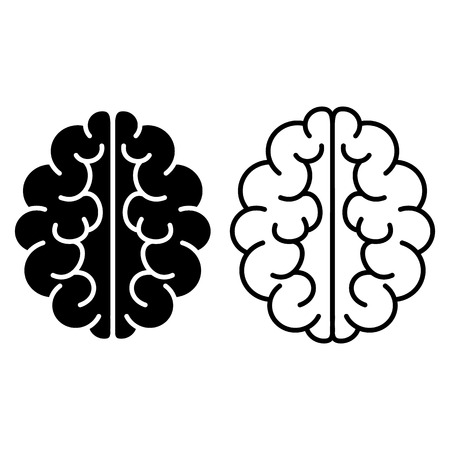 Set of brain icons. Vector template for your web design and printのイラスト素材