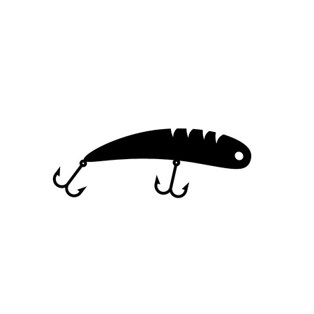 Fishing lure icon. Flat design silhouette vector signのイラスト素材