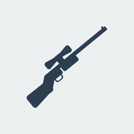 Rifle icon. Flat design silhouette vector illustrationのイラスト素材