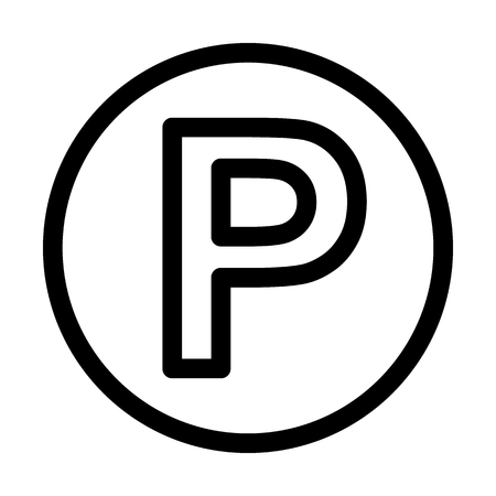 Parking lot line icon. City transportation sign. Outline vector logoのイラスト素材