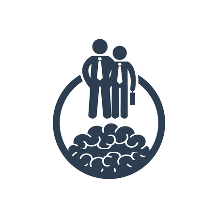 Career development icon with businessmen. Symbol for your designのイラスト素材