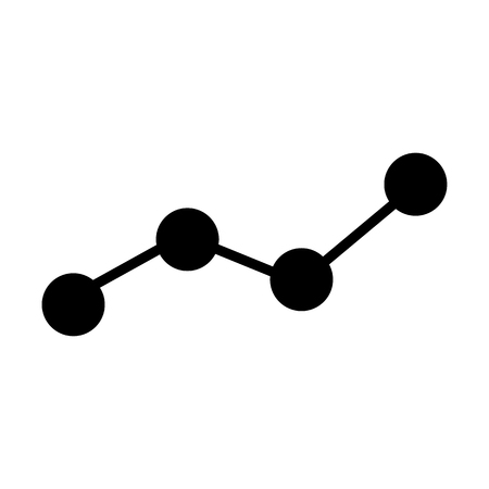 Growing business graph silhouette icon. Chart symbol.  Vector illustration in flat styleのイラスト素材
