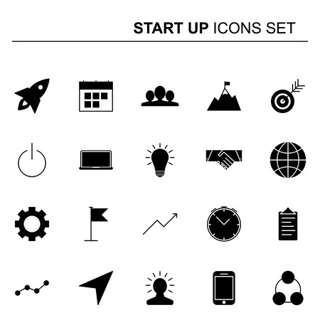 Startup and business icons set. Elements collection for your design. Vector pictograms.のイラスト素材