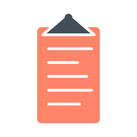 Checklist silhouette icon. Clipboard pictogram. Flat design vector symbolのイラスト素材