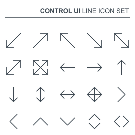 Control UI Pixel Perfect Vector Thin Line Arrows Icons 96x96 for Web Graphics and Apps. Simple Minimal Pictogram.のイラスト素材