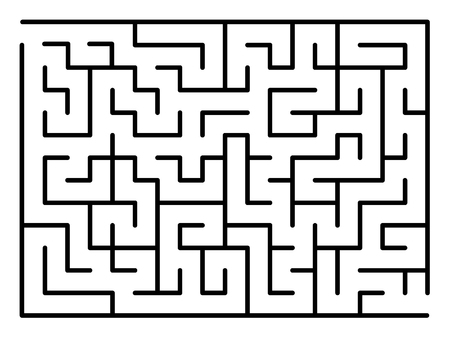 Maze or Labyrinth with entry and exit. Vector illustration isolated on white backgroundのイラスト素材