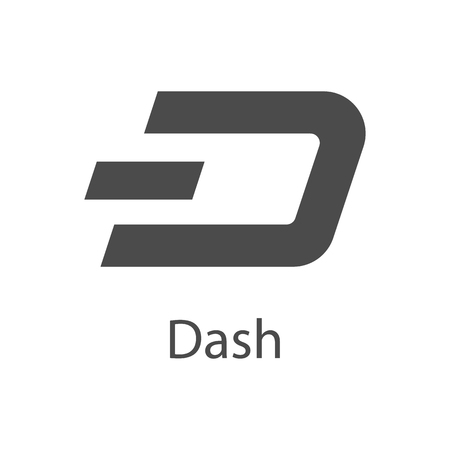 Dash icon for internet money. Crypto currency symbol for using in web projects or mobile applications. Blockchain based secure cryptocurrency. Isolated vector sign.のイラスト素材