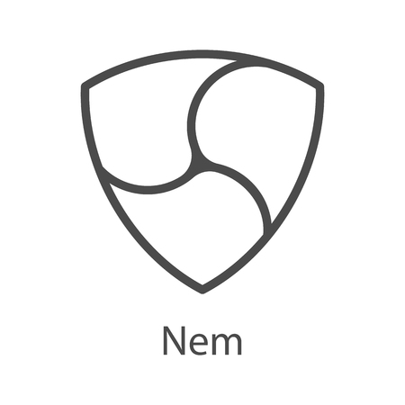 Nem icon for internet money. Crypto currency symbol for using in web projects or mobile applications. Blockchain based secure cryptocurrency. Isolated vector sign.のイラスト素材