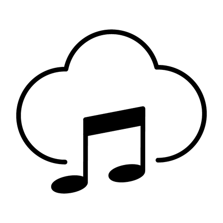 Music cloud icon. 96x96 for Web Graphics and Apps.  Simple Minimal Pictogram. Vectorのイラスト素材