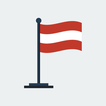 Flag of Austria. Flag stand. Europe icon. Vector designのイラスト素材