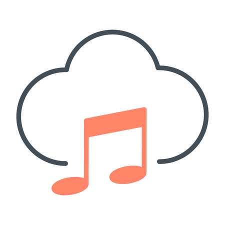 Music cloud icon. 96x96 for Web Graphics and Apps.  Simple Minimal Pictogram. Vectorのイラスト素材