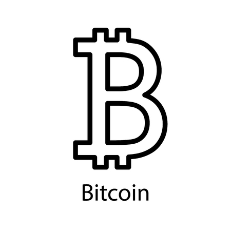 Bitcoin icon for internet money. Crypto currency symbol for using in web projects or mobile applications. Blockchain based secure cryptocurrency.のイラスト素材