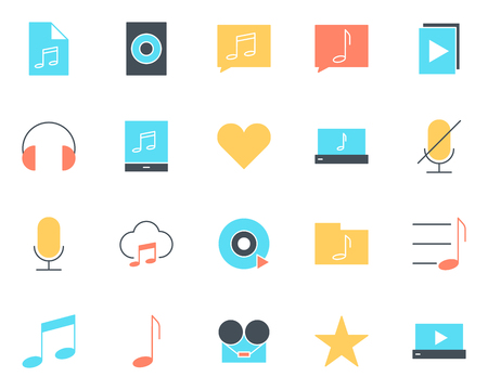 Music audio silhouette icons set.のイラスト素材