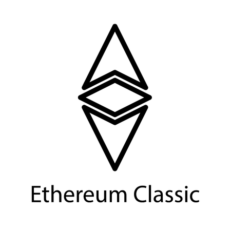 Ethereum Classic icon for internet money. Crypto currency symbol for using in web projects or mobile applications.のイラスト素材