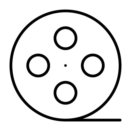 Film reel line icon. 96x96 cinema production symbol. Vector illustration isolated on white backgroundのイラスト素材