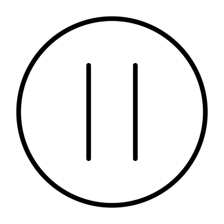 Pause button. 96x96 vector line icon isolated on white backgroundのイラスト素材