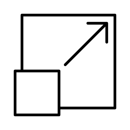 Expand to full screen thin line icon. 96x96 for Web Graphics and Apps.  Simple Minimal Pictogram. Vectorのイラスト素材