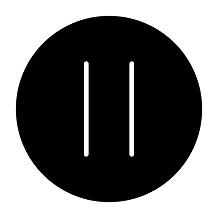 Pause button icon on white background, vector illustration.のイラスト素材