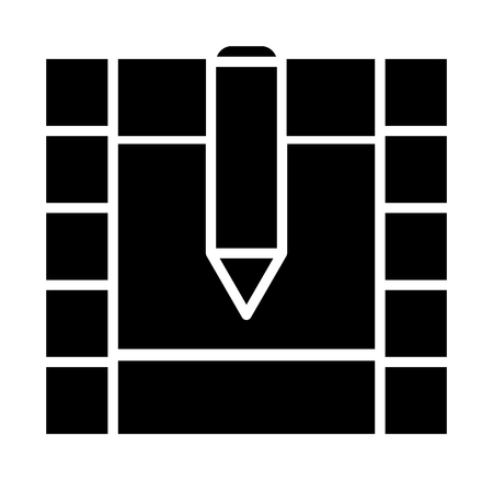Film strip silhouette icon. 96x96 for Web Graphics and Apps. Simple Minimal Video Pictogram. Vectorのイラスト素材