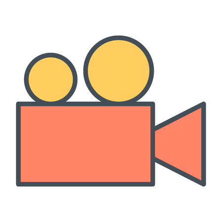 Video camera thin line icon.  96x96 for Web Graphics and Apps.  Cinema Simple Minimal Pictogram. Vectorのイラスト素材