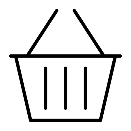 Shopping Basket Pixel Perfect Vector Thin Line Icon 48x48 Ready for 24x24 Grid for Web Graphics and Apps with Editable Stroke. Simple Minimal Pictogramのイラスト素材