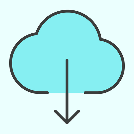 Cloud Download Line Icon.Web Graphics and Apps. Simple Minimal Pictogram. Vectorのイラスト素材