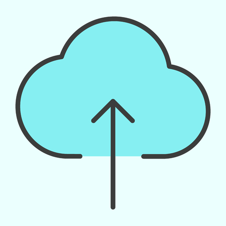 Cloud Upload Line Icon.  96x96 for Web Graphics and Apps.  Simple Minimal Pictogram. Vectorのイラスト素材