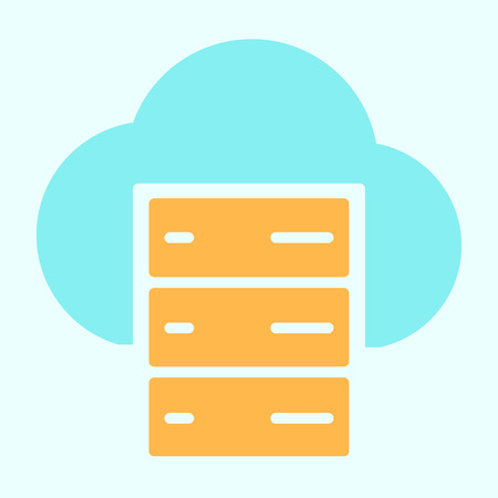 Cloud Server Line Icon.  96x96 for Web Graphics and Apps.  Simple Minimal Pictogram. Vector