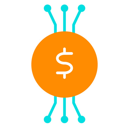 Cryptocurrency Icon.  96x96 for Web Graphics and Apps.  Simple Minimal Pictogram. Vectorのイラスト素材