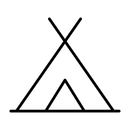 Tourist Tent Line Icon.  96x96 for Web Graphics and Apps.  Simple Minimal Pictogram. Vectorのイラスト素材