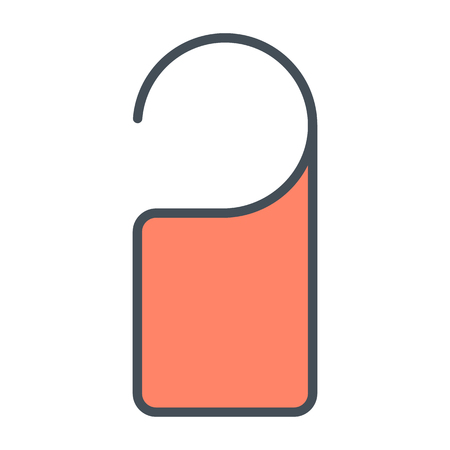Door label hanging line icon for web graphics and apps. Simple pictogram vector sign.のイラスト素材