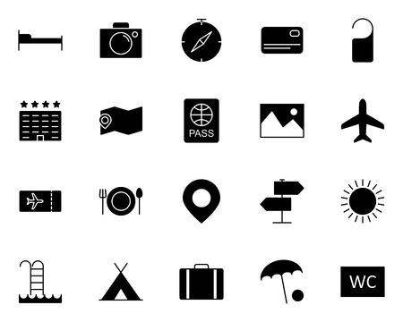 Travel Icons Set.  96x96 for Web Graphics and Apps.  Simple Minimal Pictogram. Vectorのイラスト素材
