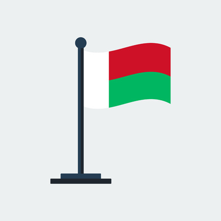 Flag Of Madagascar.Flag Stand On White Background. Vector Designのイラスト素材