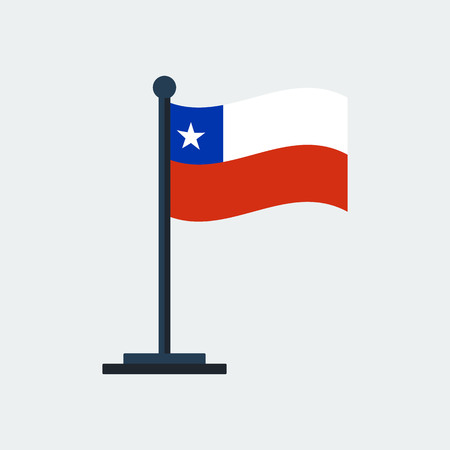 Flag Of Chile.Flag Stand On White Background. Vector Designのイラスト素材