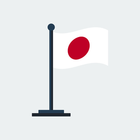 Flag Of Japan.Flag Stand On White Background. Vector Designのイラスト素材