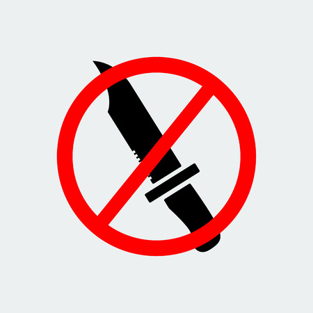 Stop Knife Weapon Icon On White Background.Vector Designのイラスト素材