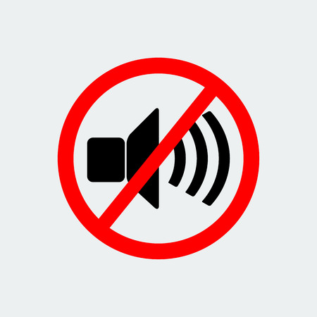No Loud Music Prohibition Stop Symbol On White Background.の写真素材