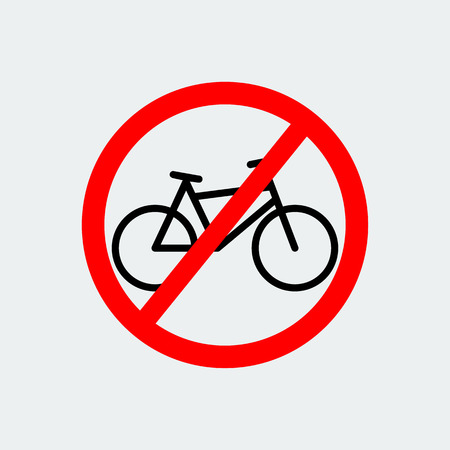 No Bicycle Sign.Bicycle prohibition symbol.Vector Designのイラスト素材