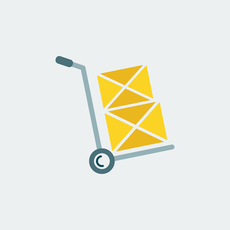 Hand truck Icon.Flat Design.Shipping Inventory.Isolated On White Background. Vector Design
のイラスト素材