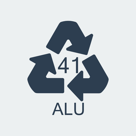 Plastic recycling symbol ALU 41,Wrapping Plastic, Label. Packing Sign for Food.Vector Designのイラスト素材