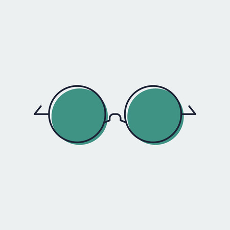Glasses Line Flat Icon.Graphic Design.Isolated On White Background.Vectorのイラスト素材
