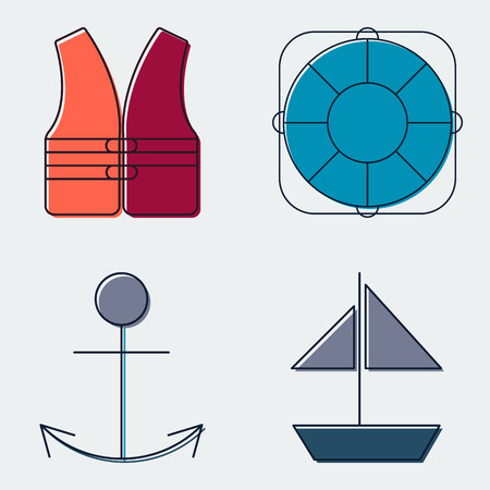 Travel and Tourism Line Icons Set.Silhouette Flat Design Symbols And Signs. Vector Illustrationのイラスト素材