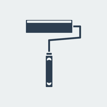 Paint roller icon.Logo design on gray background.Vector Illustrationのイラスト素材