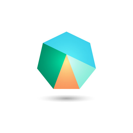 Polygonal geometric figure.Logo design on white background.Vector Illustrationのイラスト素材