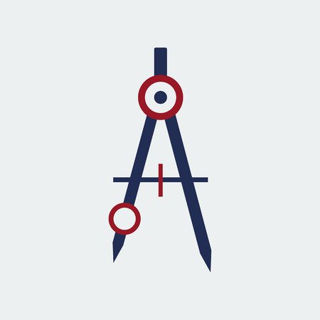 Drawing Compass Icon Stationery.Flat Design.Vector Designのイラスト素材