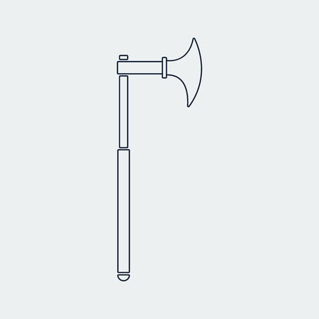 Outline Old Cold Weapon Icon.Logo design on gray background.Vector Illustrationのイラスト素材