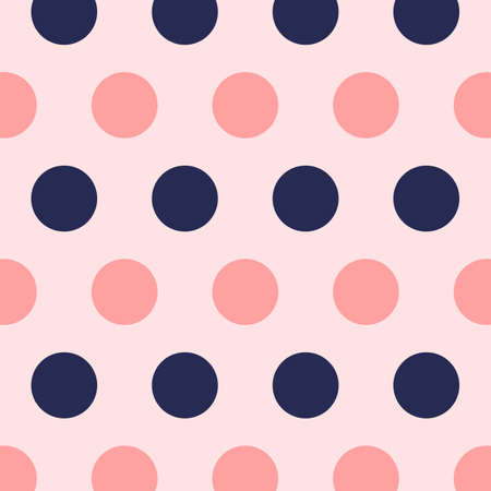 Colored big dots wallpaper. Circles image. Polka dot motif.Vector ornament. Circular figures backdrop. Rounds backgroundのイラスト素材