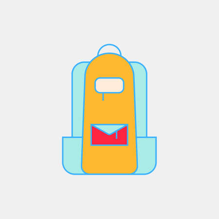 Bagpack travel icon, flat design. Vector illustrationのイラスト素材